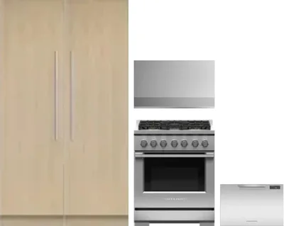 5 Piece Package Includes Refrigerator, Freezer, Range, Hood And Dishwasher